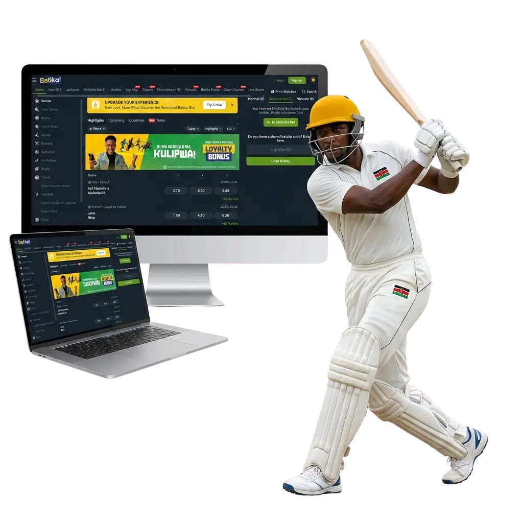 Betika cricket betting in Kenya with ICC World Cup, IPL and T20 markets, M-Pesa deposits and 100% Win Bonus Boost