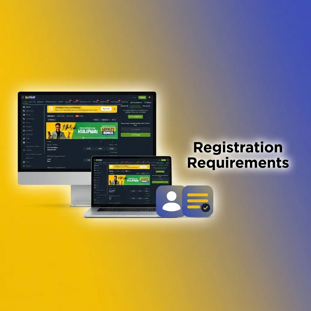 Betika registration requirements showing age, phone number, and residency criteria for Kenyan players under BCLB regulations