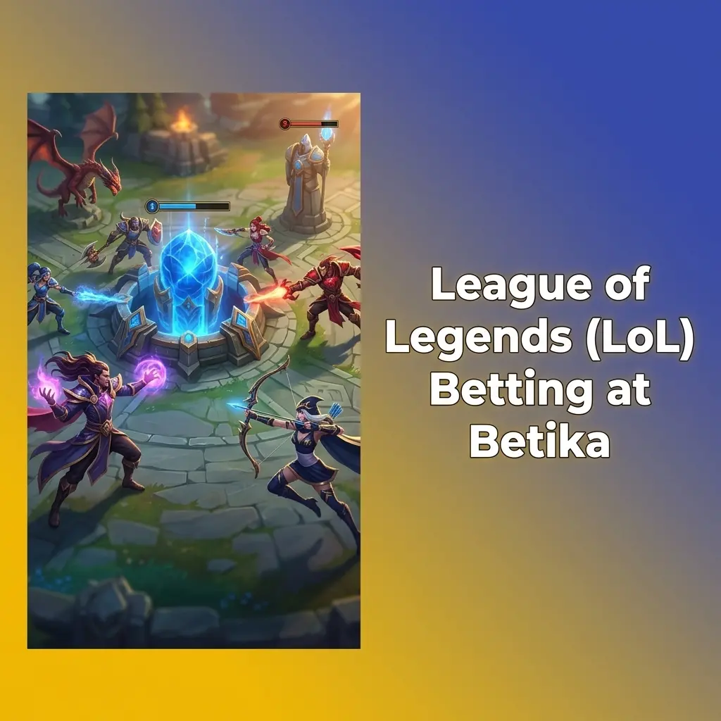 League of Legends betting on Betika with markets like match winner, first blood, and kills across top LoL tournaments